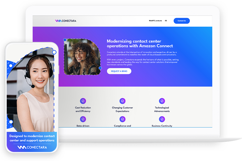 Conectara Project Interface showcasing contact center operations